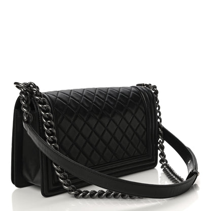 Chanel Lambskin Quilted Medium Boy Flap Black 3 of 15
