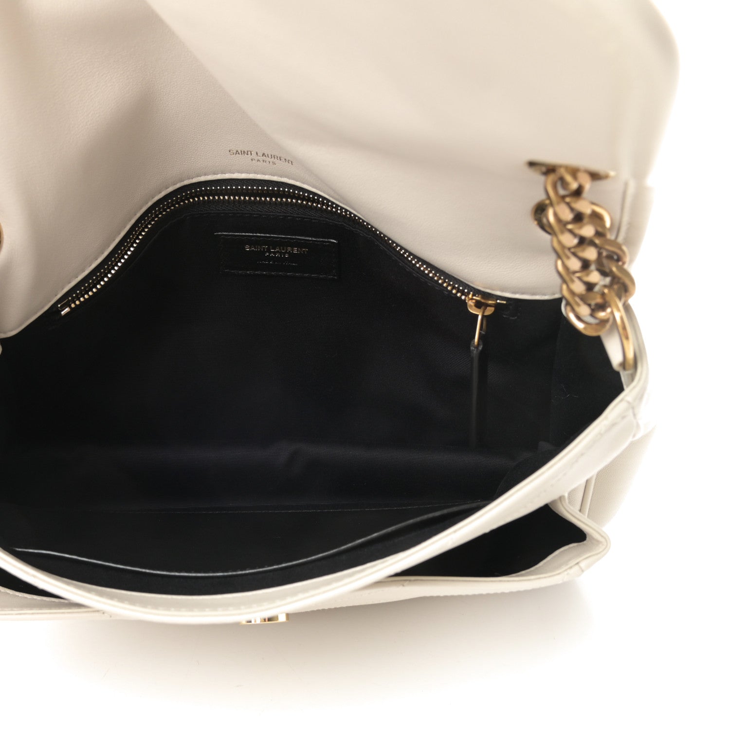 Saint Laurent Lambskin Matelasse Monogram Medium Niki Chain Satchel Dark Beige 5 of 10