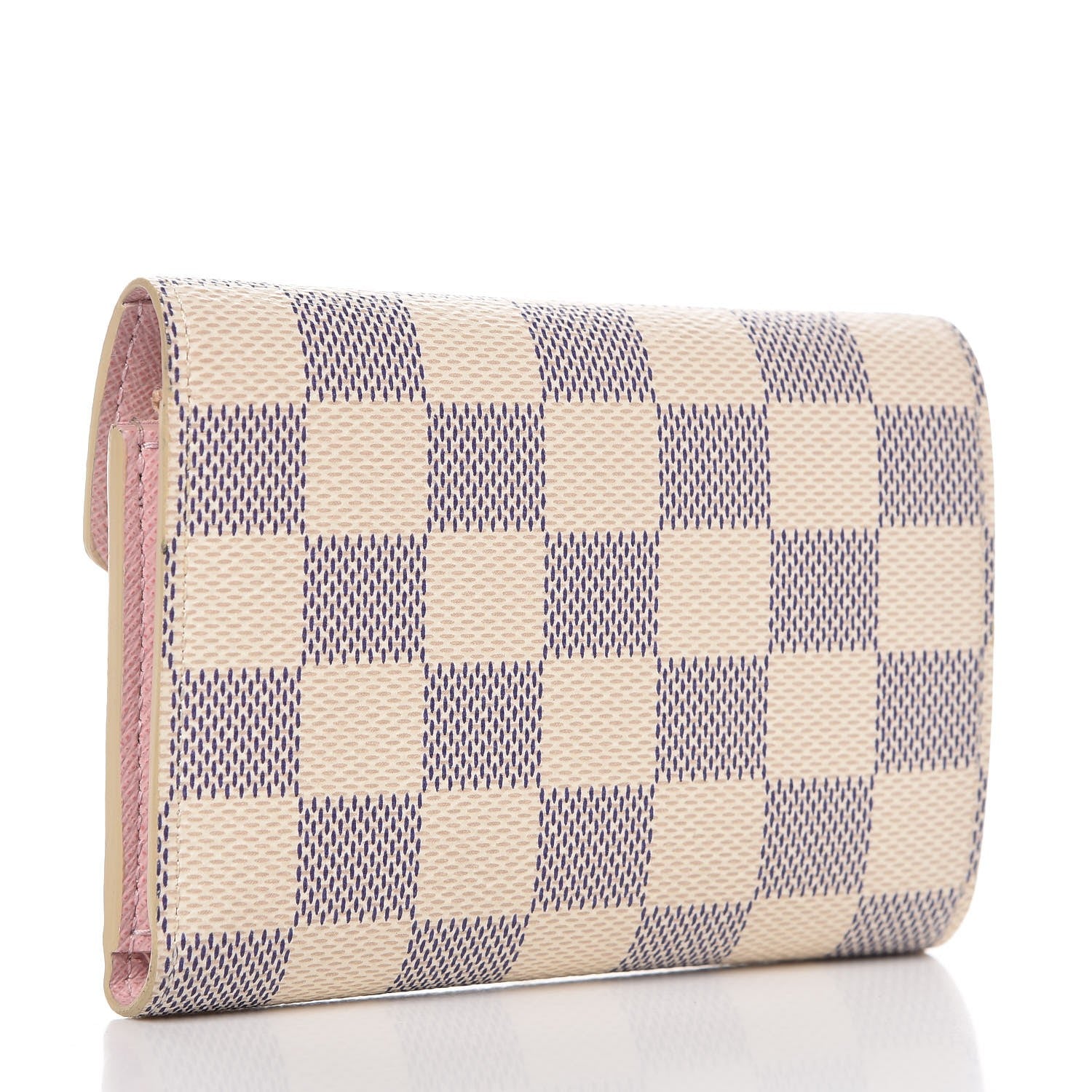 Louis Vuitton Damier Azur Victorine Wallet Rose Ballerine 3 of 7