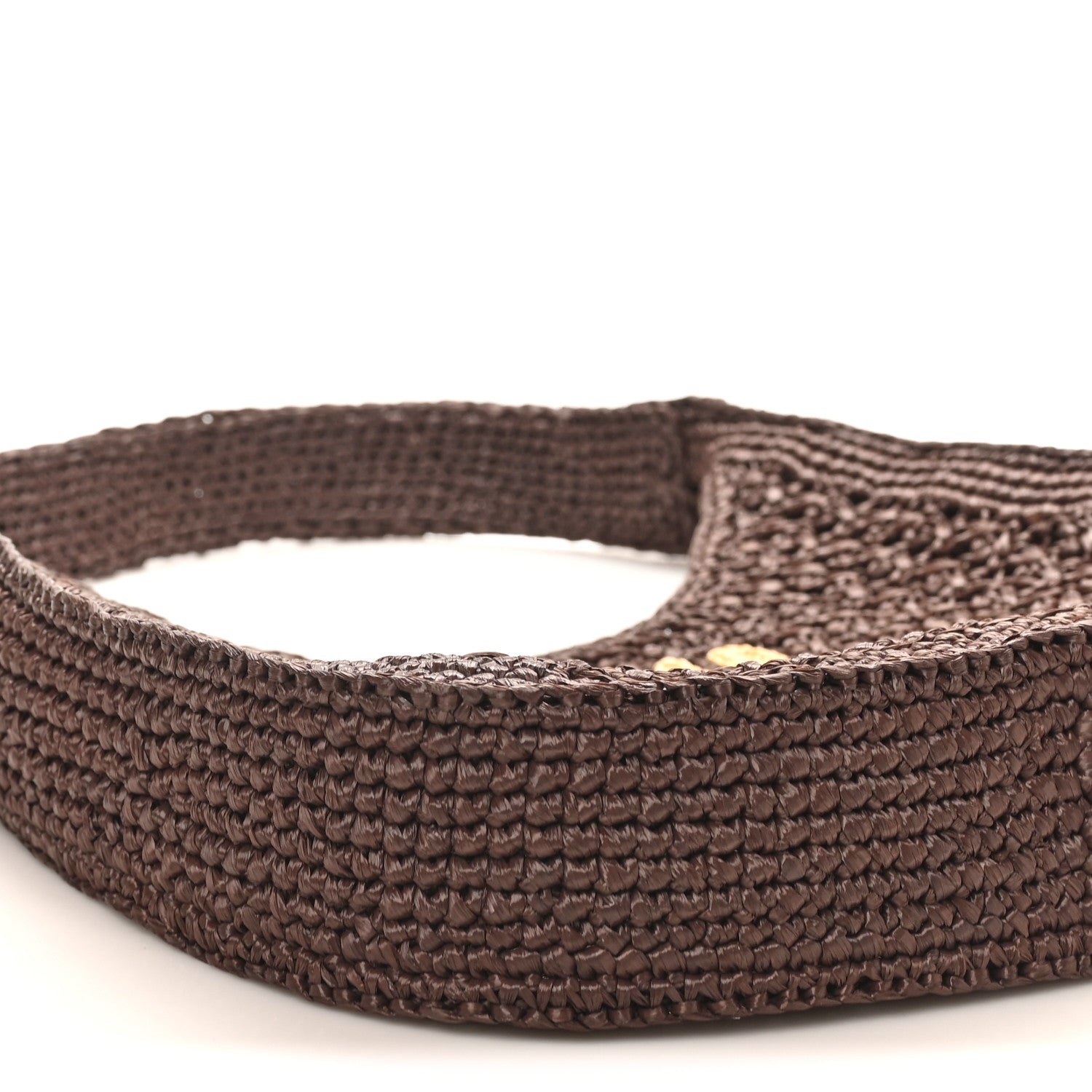 Miu Miu Raffia Crochet Woven Hobo Cacao Naturale 8 of 9