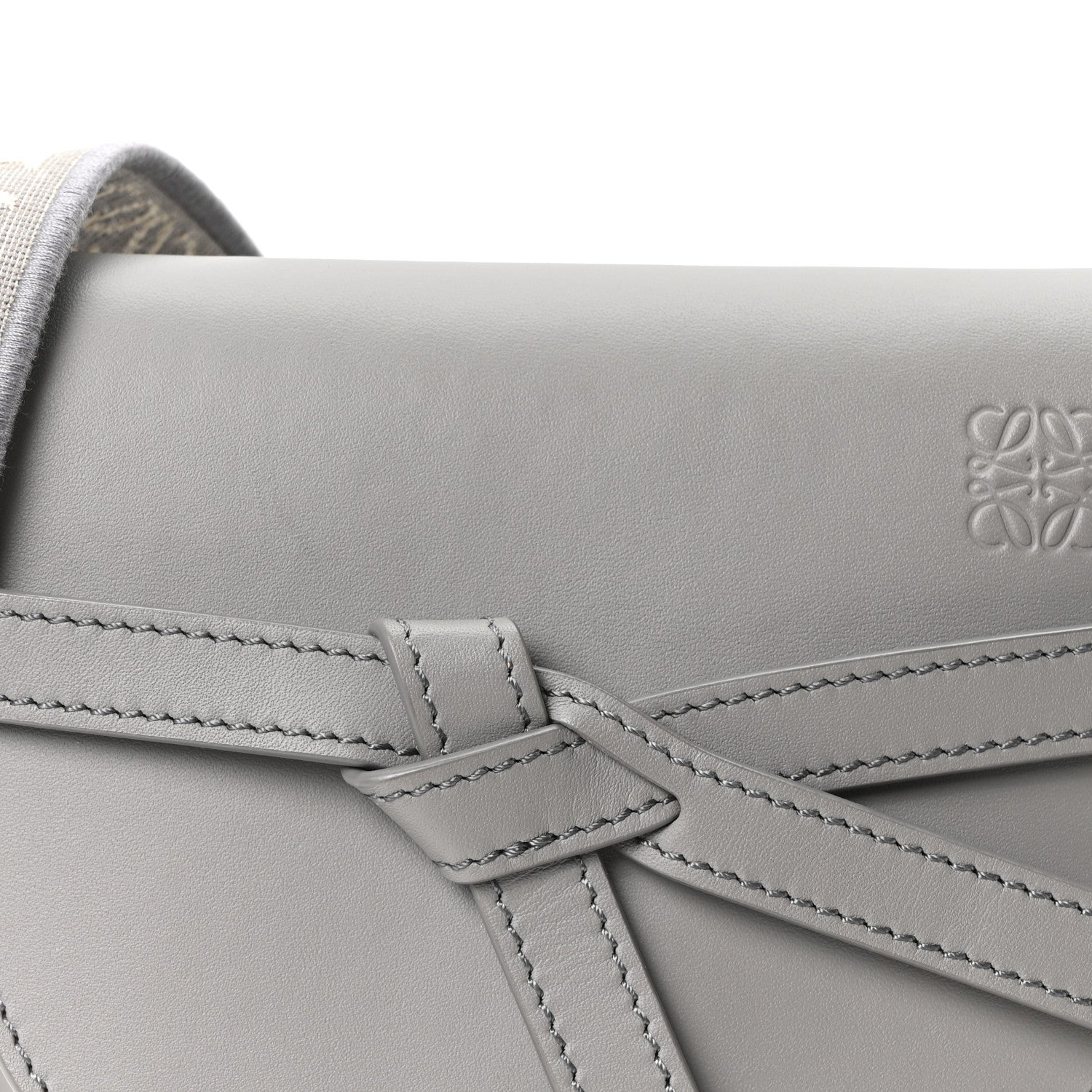 Loewe Calfskin Jacquard Mini Gate Crossbody Bag Onyx Blue 7 of 9