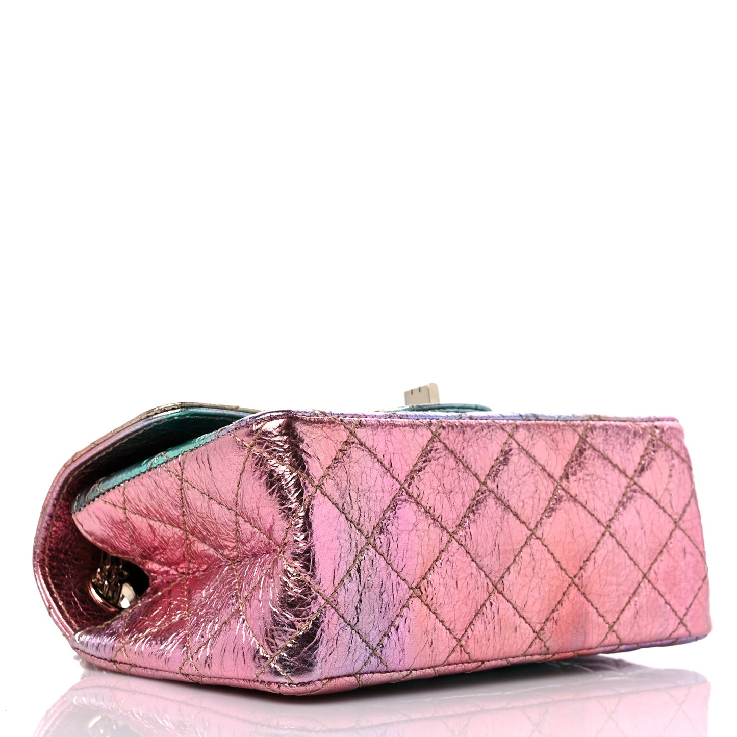 Metallic Goatskin Quilted Mini 2.55 Reissue Flap Multicolor