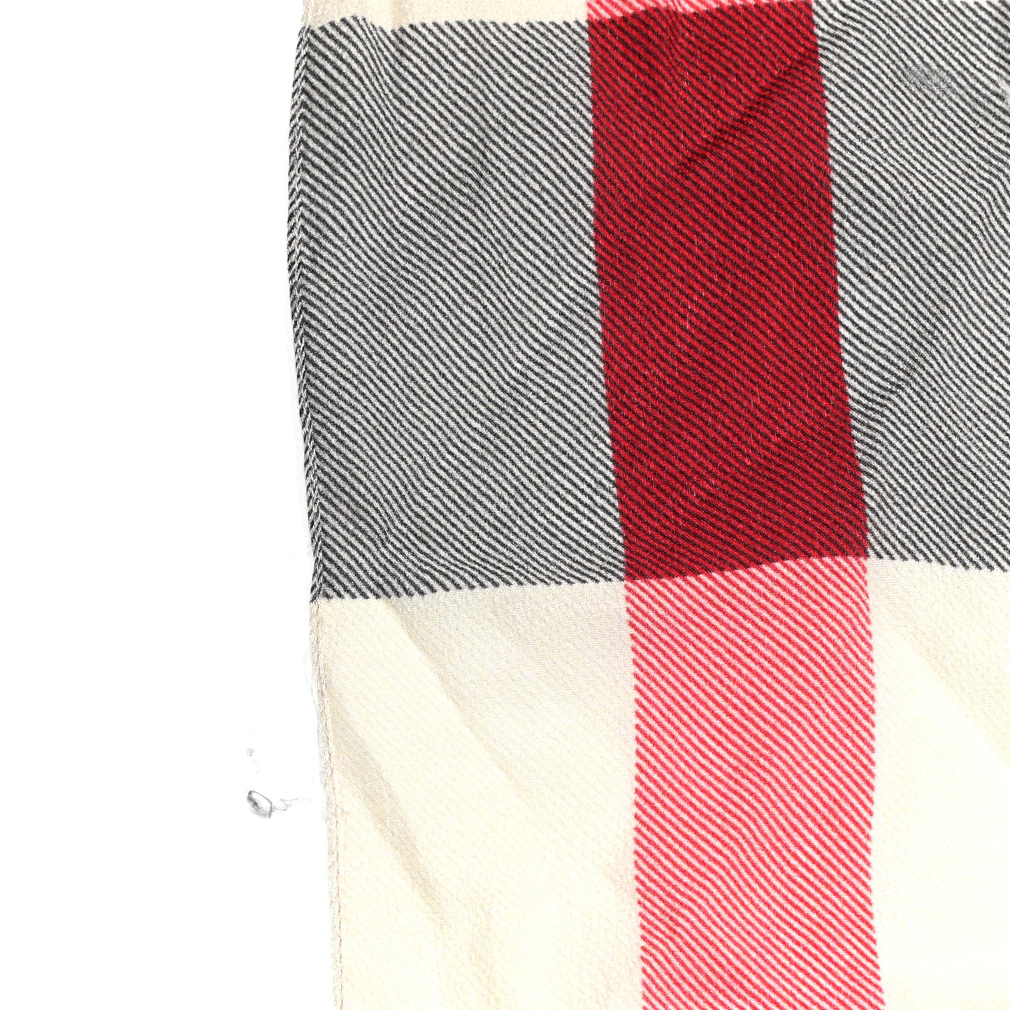 Silk Giant Check Scarf Ivory
