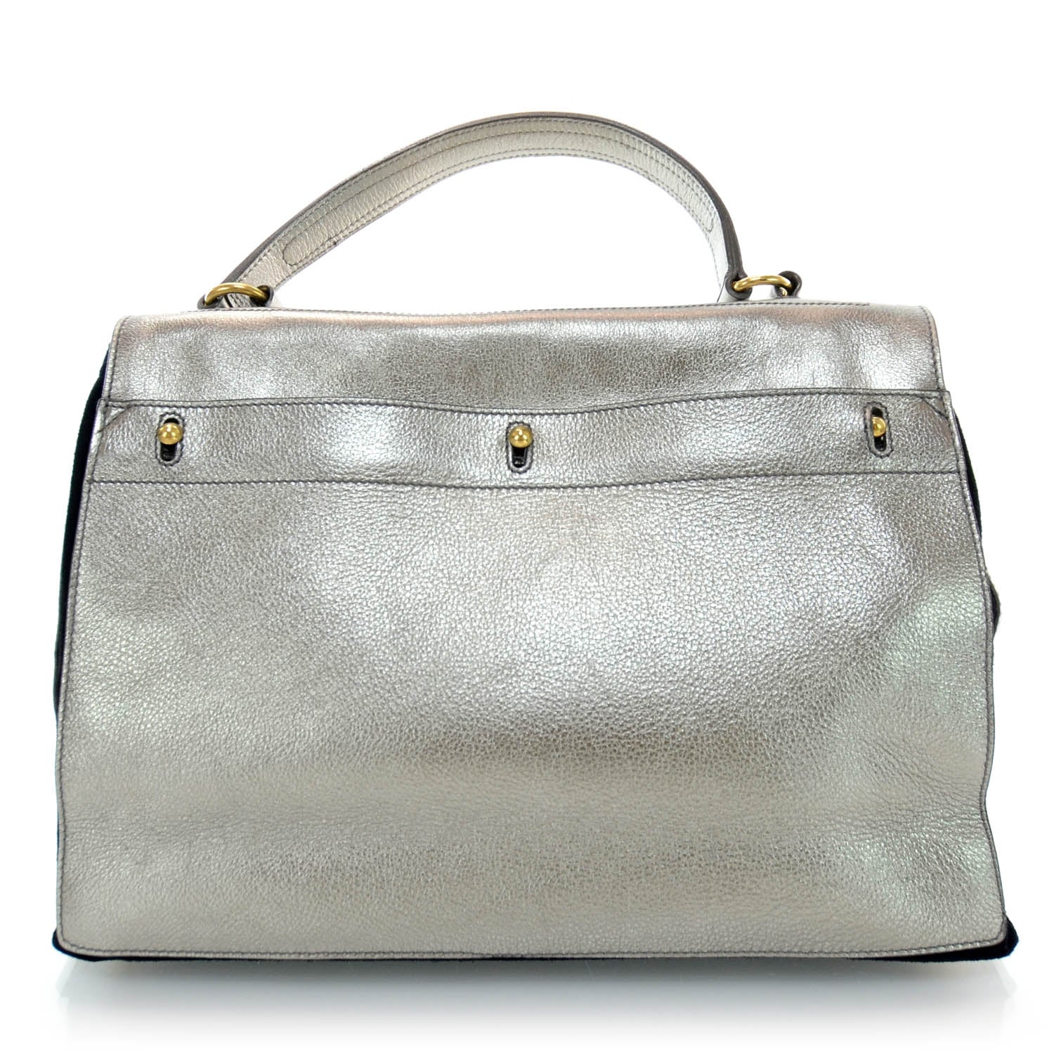Saint Laurent Leather Large Muse Two Silver 3 of 7