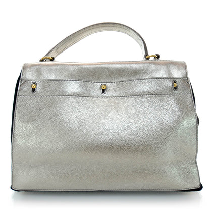Saint Laurent Leather Large Muse Two Silver 3 of 7