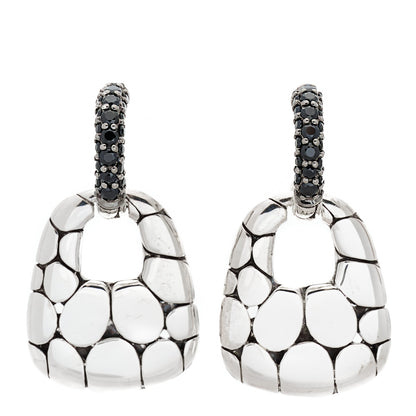 John Hardy Sterling Silver Black Sapphire Kali Door Knocker Earrings 1 of 4