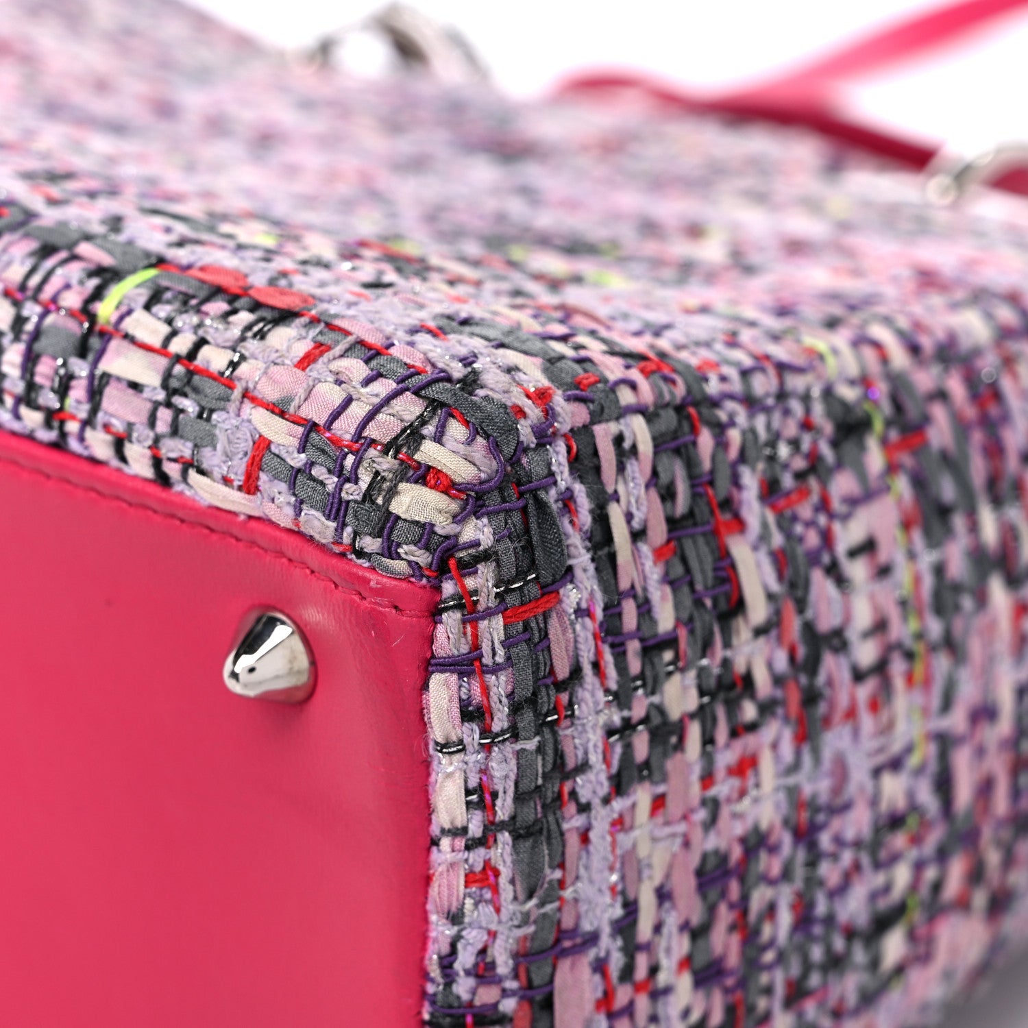 Christian Dior Tweed Medium Lady Dior Pink Multicolor 11 of 20