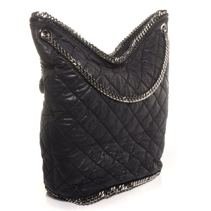 Stella McCartney Quilted Faux Leather Large Falabella Bucket Bag Black 3 of 7