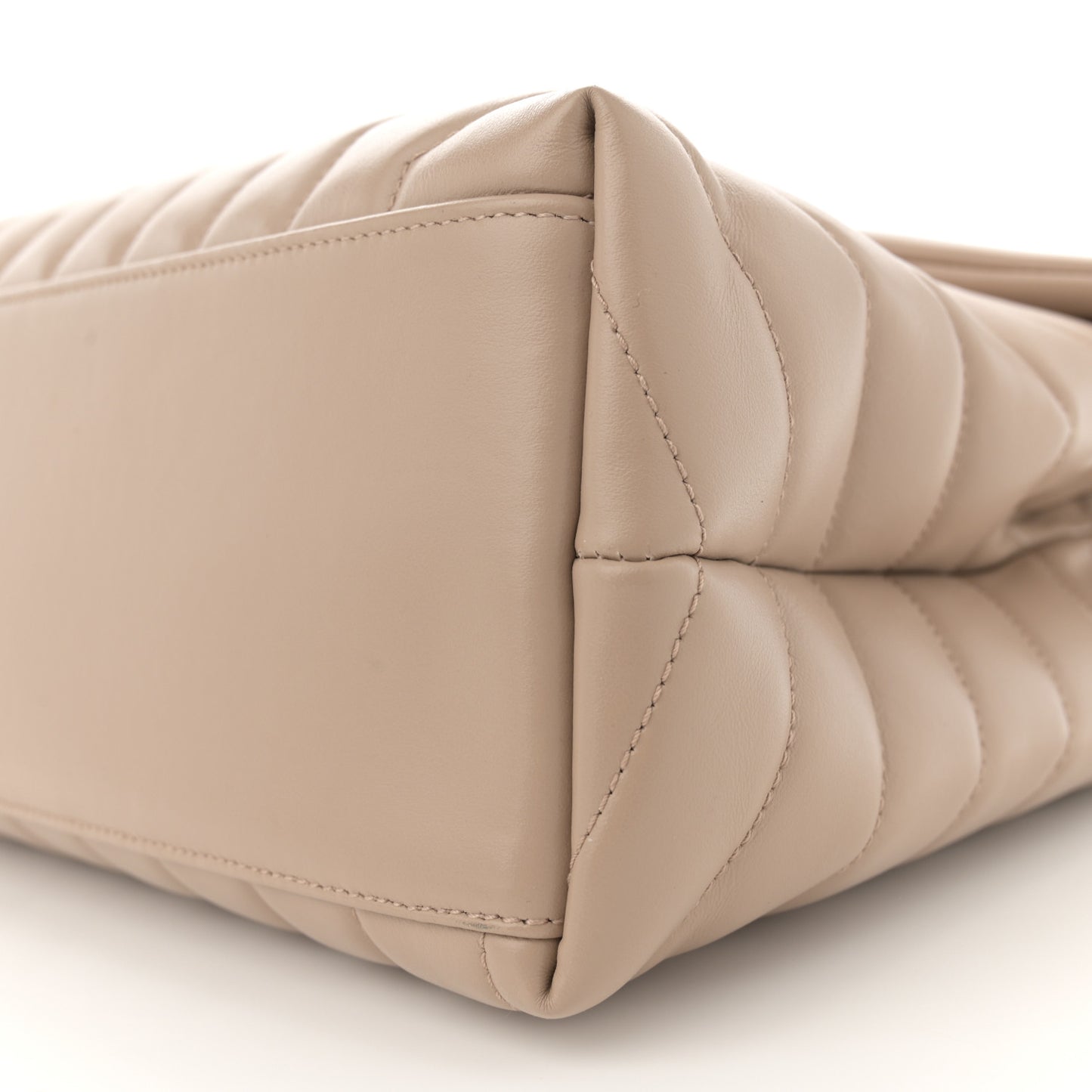 Calfskin Y Quilted Monogram Medium Loulou Chain Satchel Dark Beige