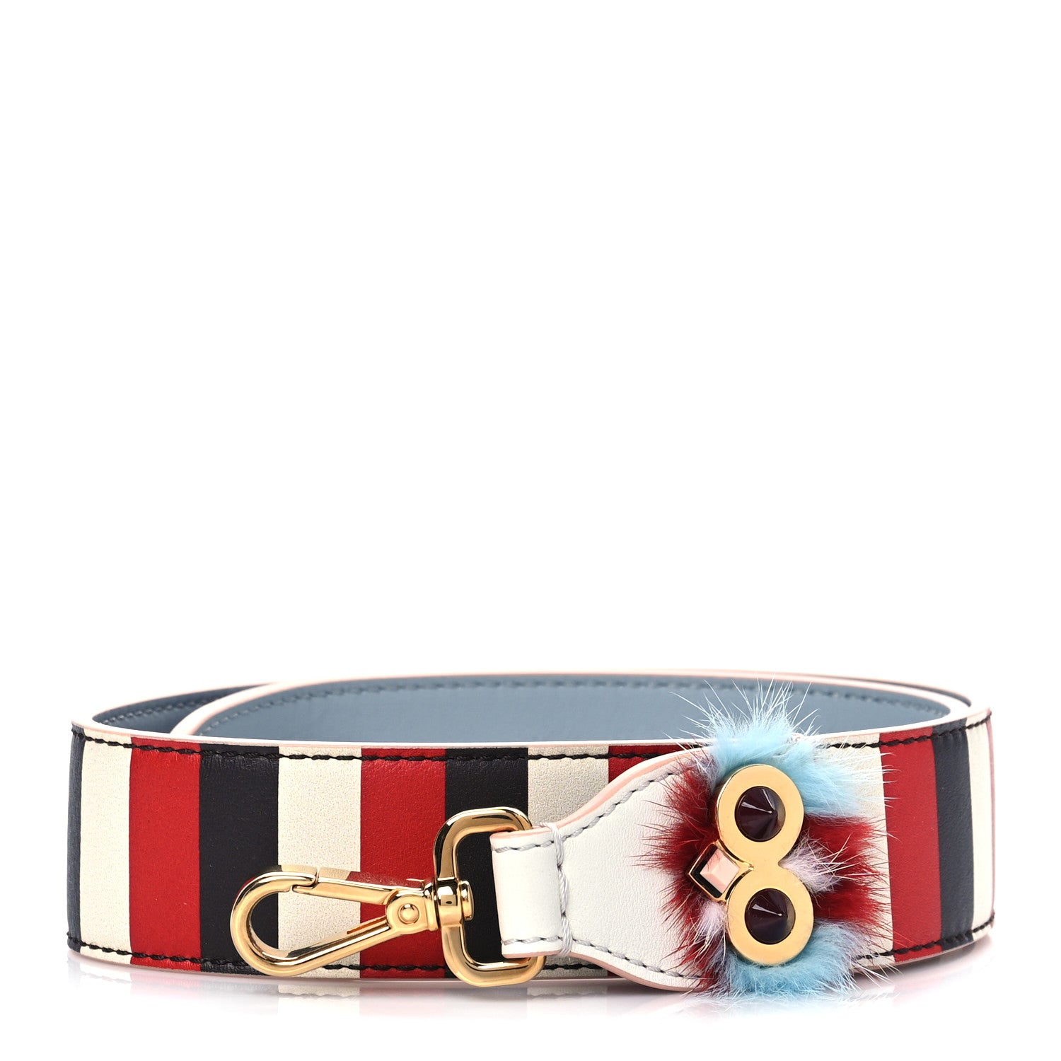 Fendi Calfskin Mink Fur Striped Hypnoteyes Strap You White Bloody Mary Multicolor 1 of 7