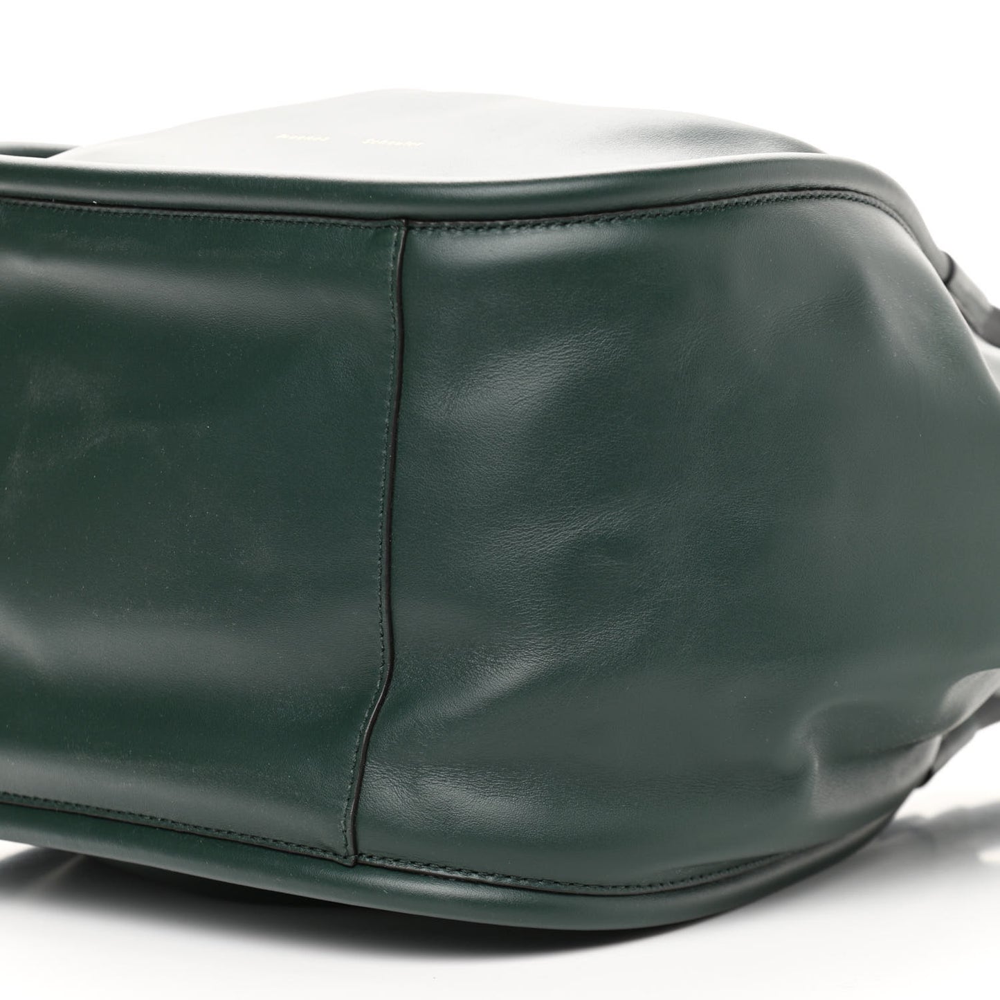 Calfskin XL Ruched Tote Petrol Green