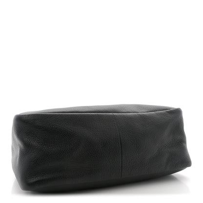 Prada Vitello Daino Soft Medium Zippered Top Handle Bag Black 4 of 9