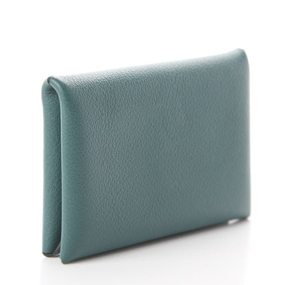 Hermes Evercolor Calvi Card Case Malachite Bleu Atoll 4 of 9