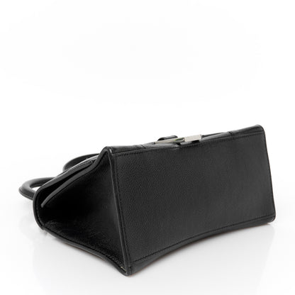 Balenciaga Grained Calfskin Small Hourglass Top Handle Bag Black 4 of 10