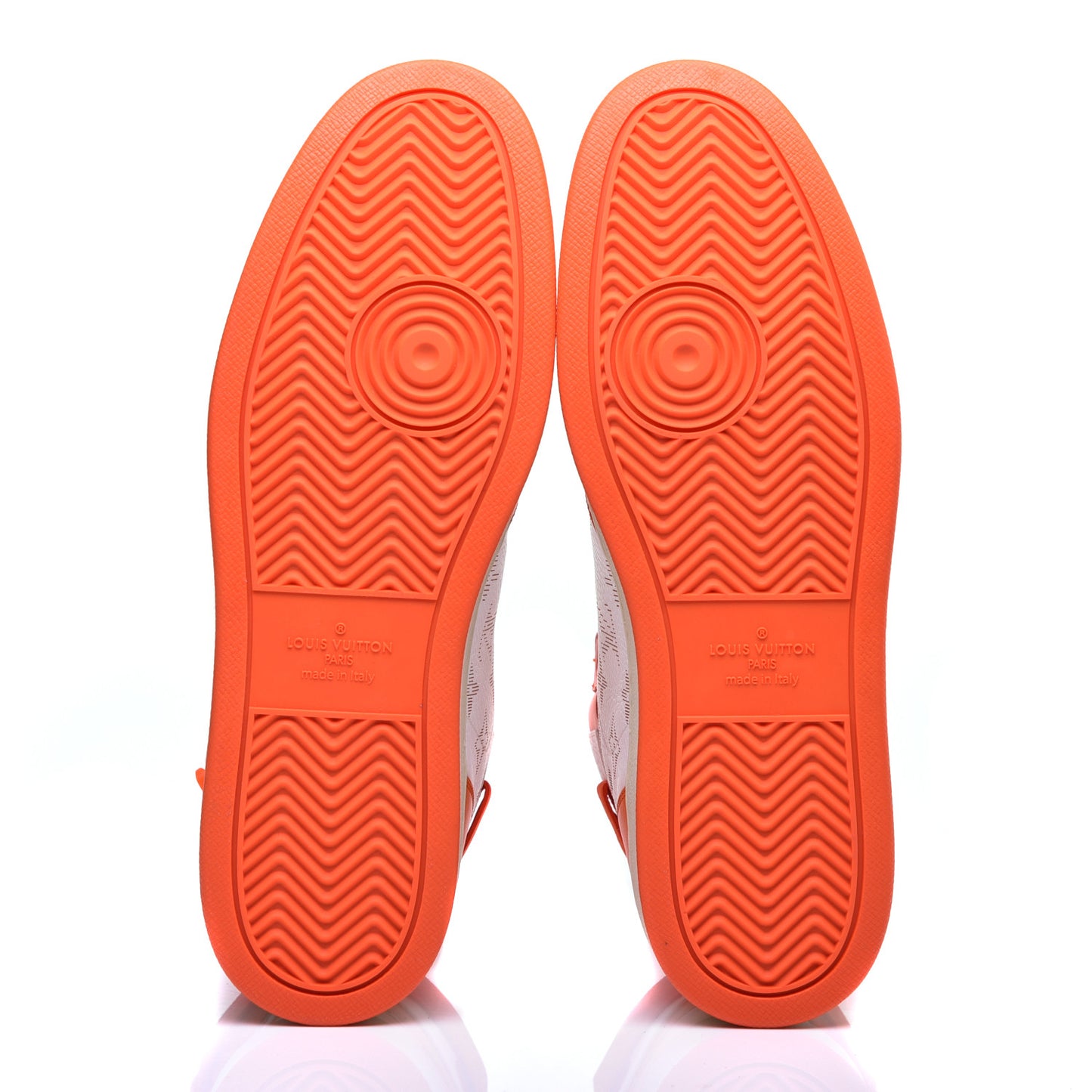 Calfskin Monogram Rivoli High Top Sneakers 10 Orange
