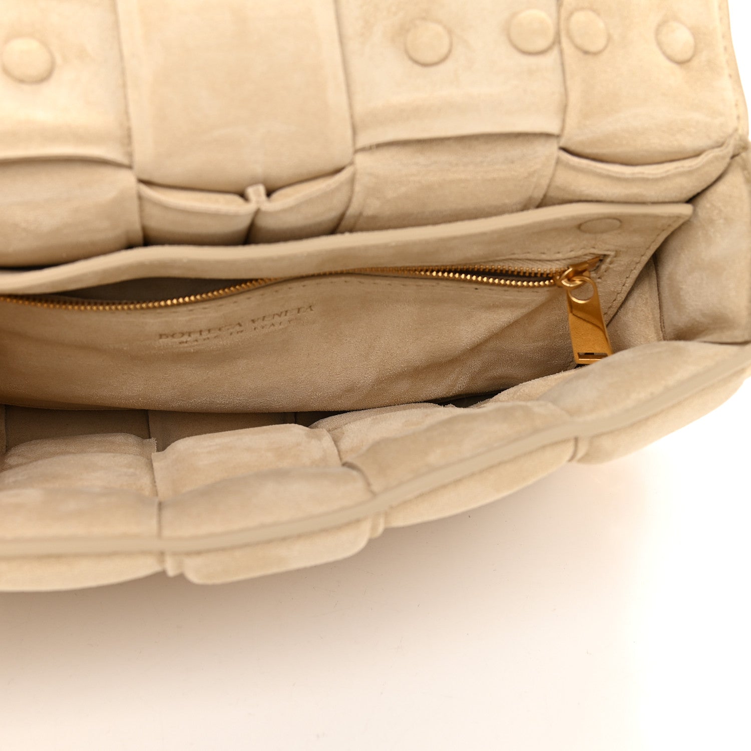 Bottega Veneta Suede Maxi Intrecciato Padded Chain Cassette Crossbody Bag Sand 5 of 8