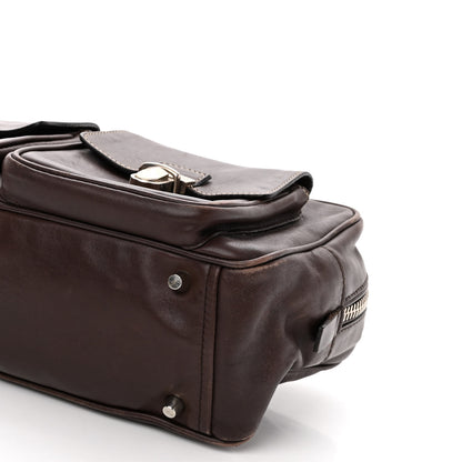 Prada Soft Calf Push Lock Pocket Shoulder Bag Brown 8 of 11