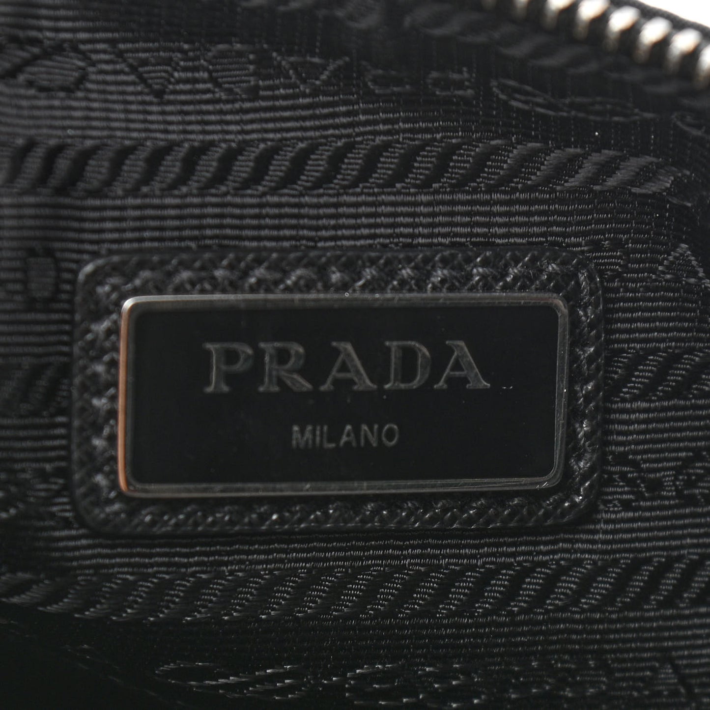 Re-Nylon Saffiano Pocket Zippered Shoulder Bag Black