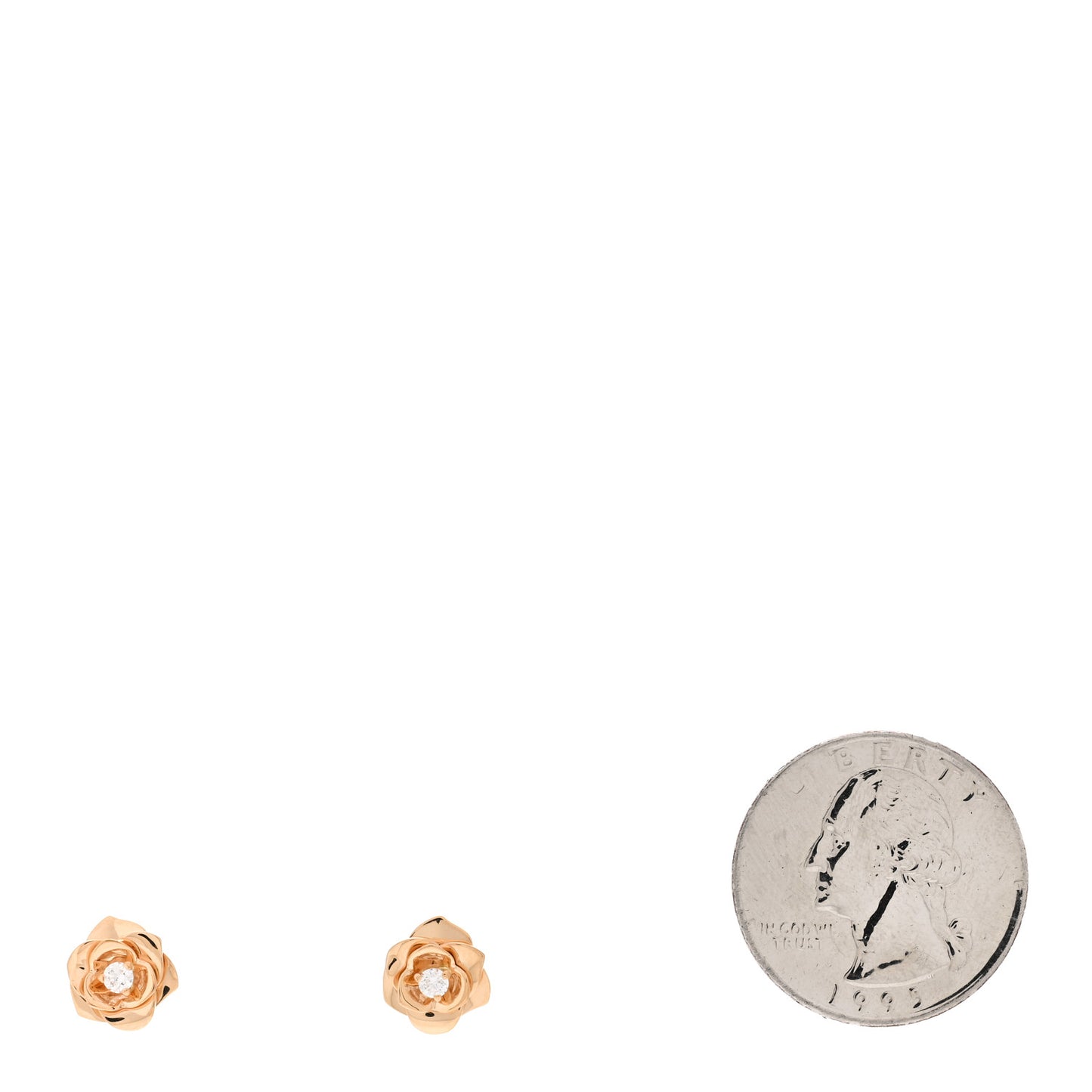18K Rose Gold Diamond Rose Earrings