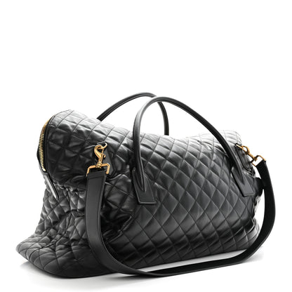 Saint Laurent Calfskin Quilted ES Giant Travel Bag Black 2 of 9