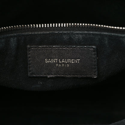 Saint Laurent Calfskin Crocodile Embossed Small Sac de Jour Black 6 of 11