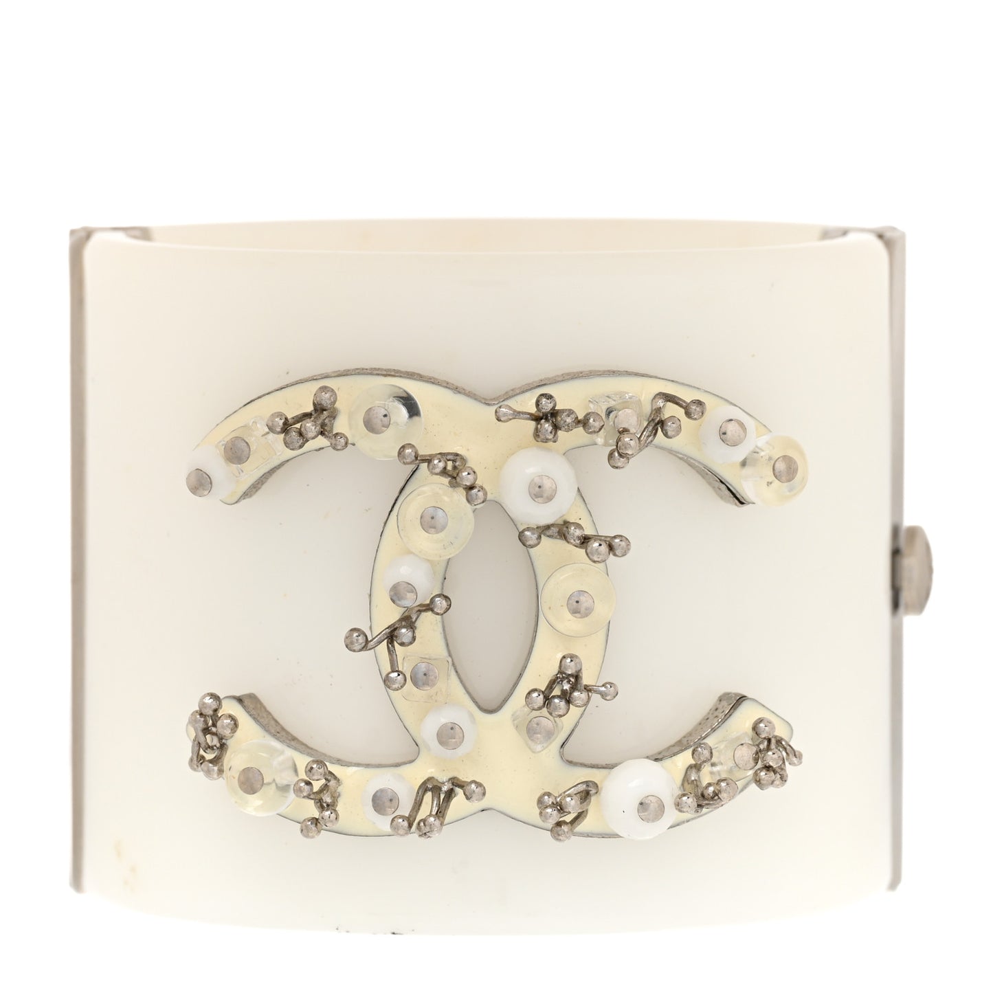 Resin Bead CC Cuff White