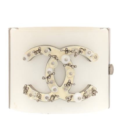 Chanel Resin Bead CC Cuff White 1 of 6