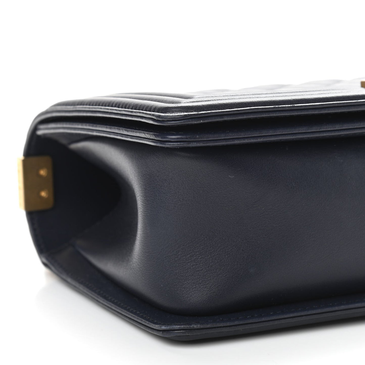 Calfskin Medium Boy Logo Top Handle Flap Navy