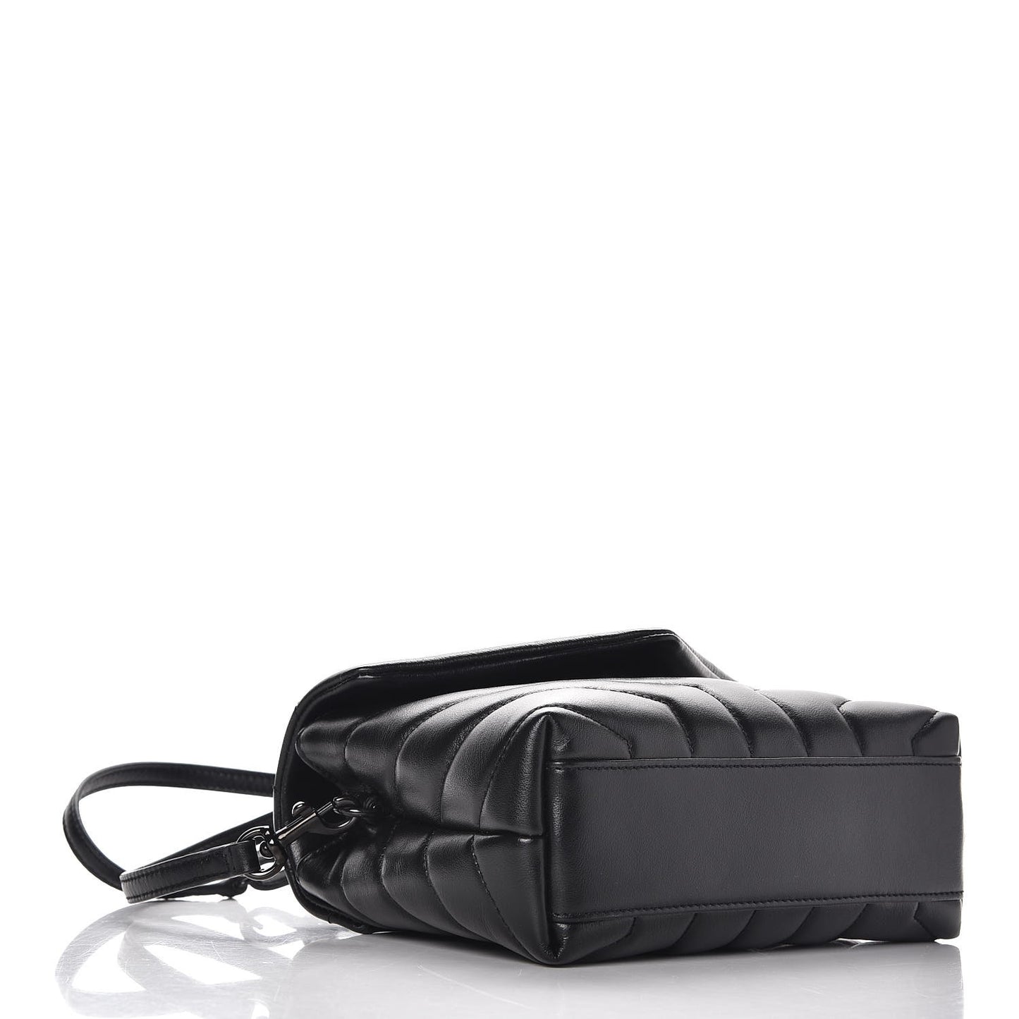 Calfskin Y Quilted Monogram Toy Loulou Crossbody Bag Black