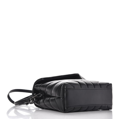 Saint Laurent Calfskin Y Quilted Monogram Toy Loulou Crossbody Bag Black 4 of 7