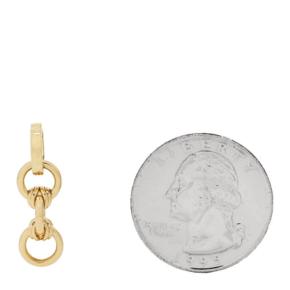 Foundrae 18K Yellow Gold Small Never Ending Knot Extension Oval Push Gate Annex Link 2 of 4