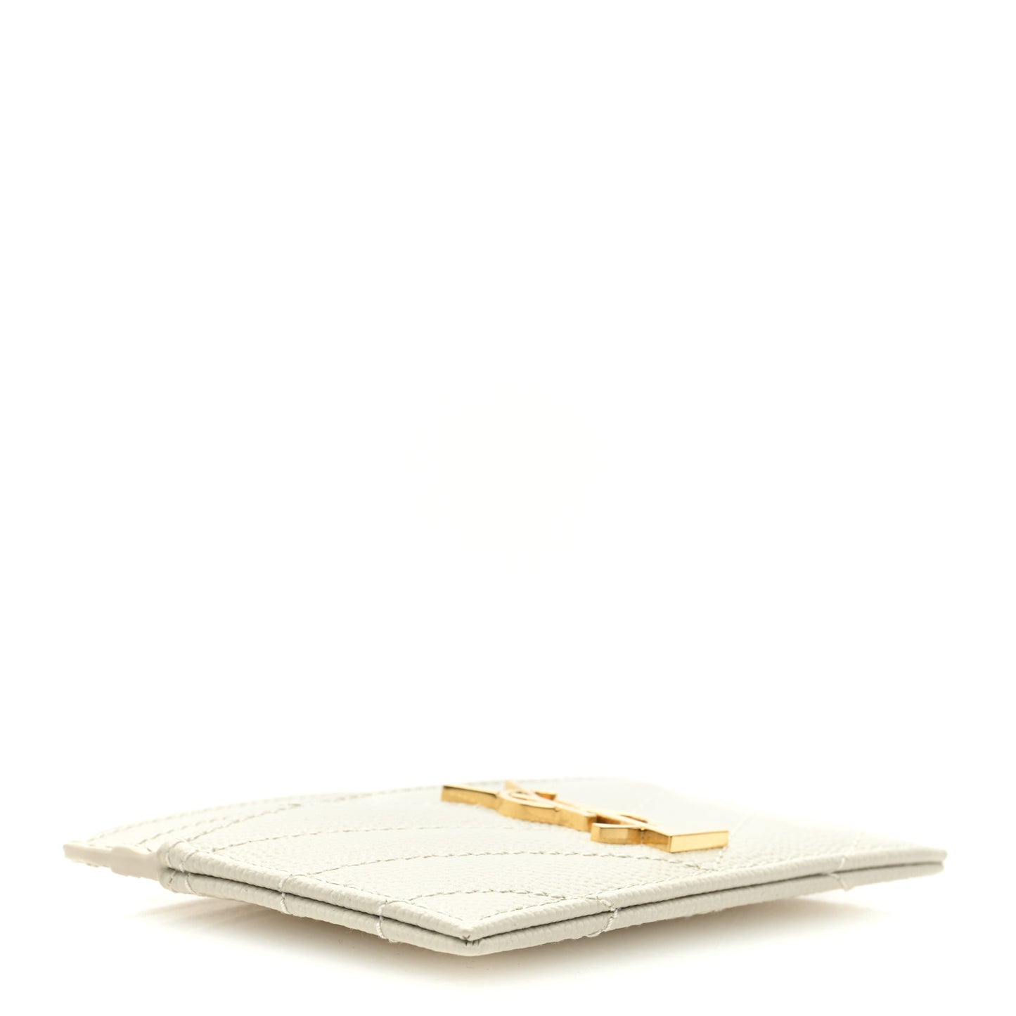 Grain De Poudre Matelasse Chevron Monogram Credit Card Case Crema Soft