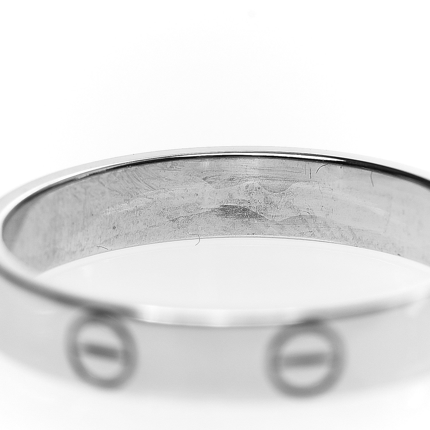 Cartier 18K White Gold 3.5mm LOVE Wedding Band Ring 56 7.5 4 of 5