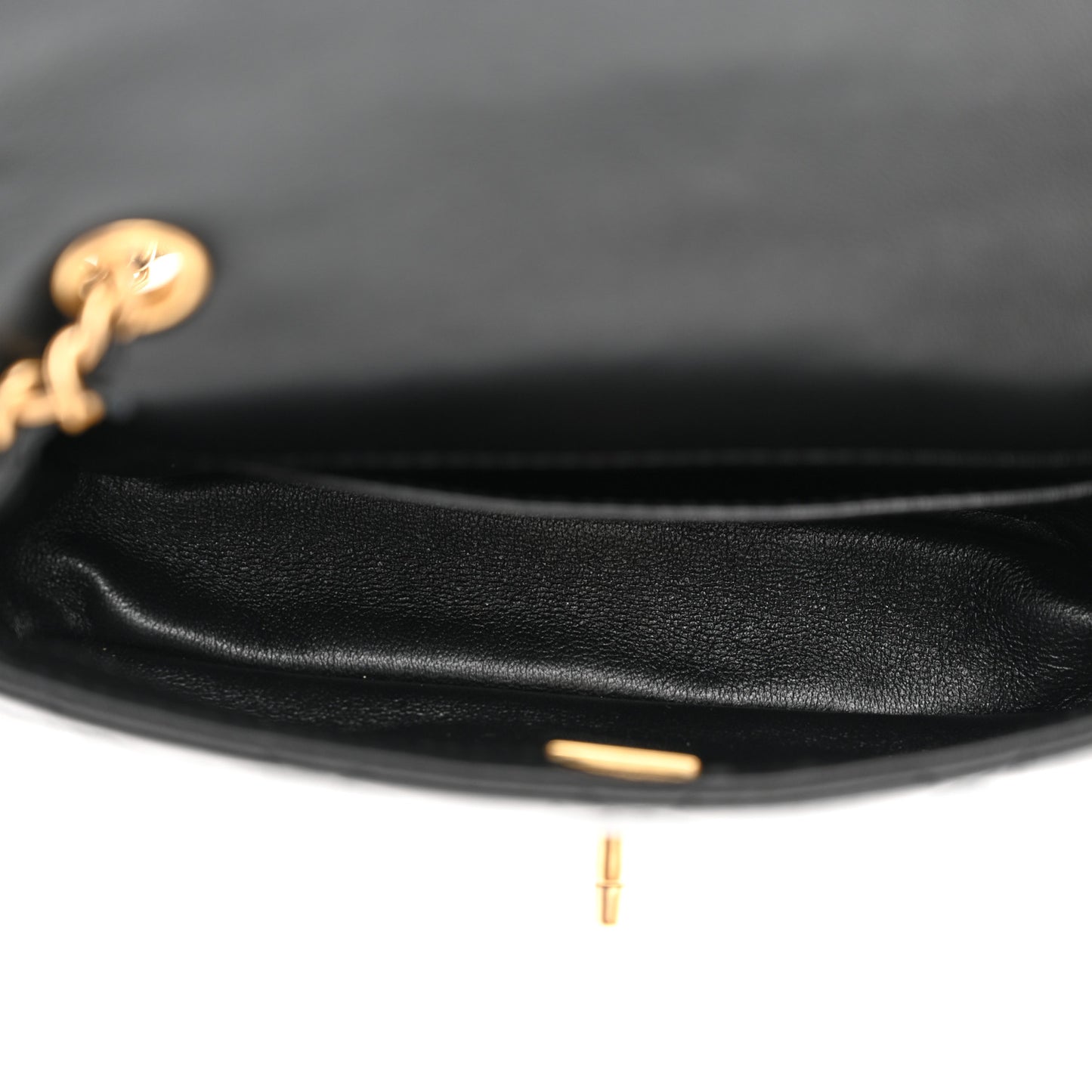 Lambskin Quilted Mini Heart Charms Flap Black