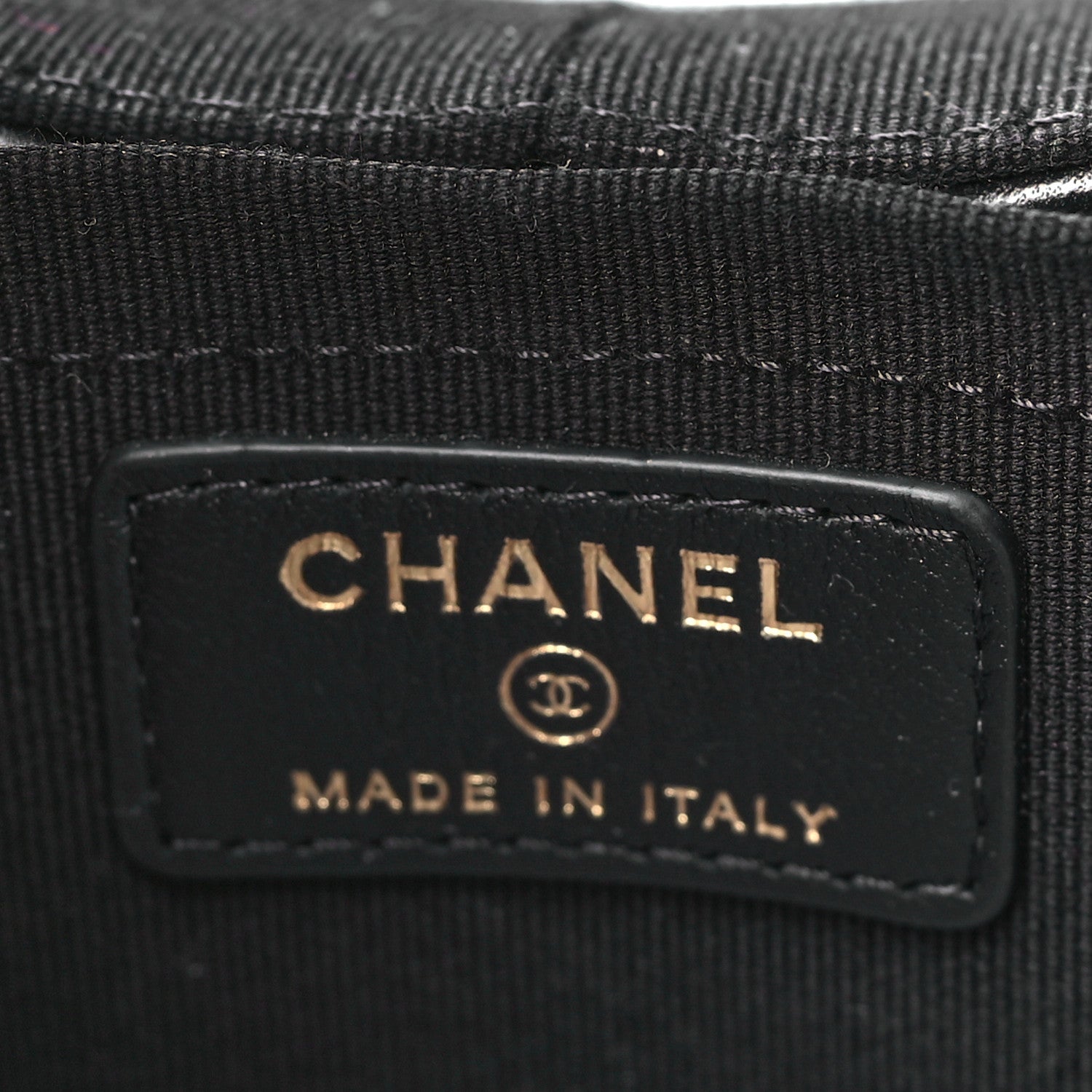 Chanel Lambskin Quilted Round Vanity Case With Chain Black 6 of 12