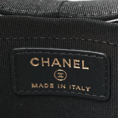 Chanel Lambskin Quilted Round Vanity Case With Chain Black 6 of 12
