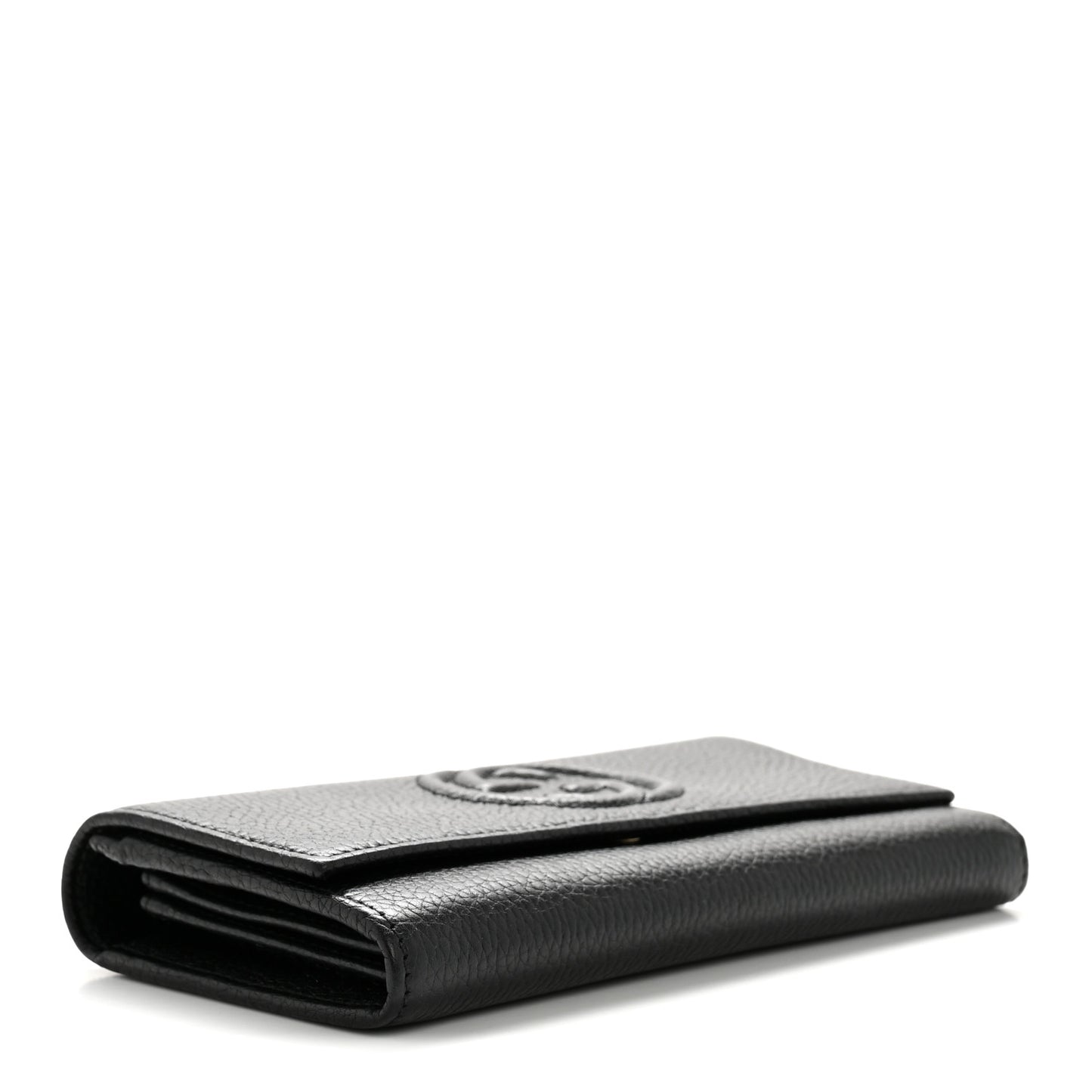 Pebbled Calfskin Large Soho Continental Wallet Black