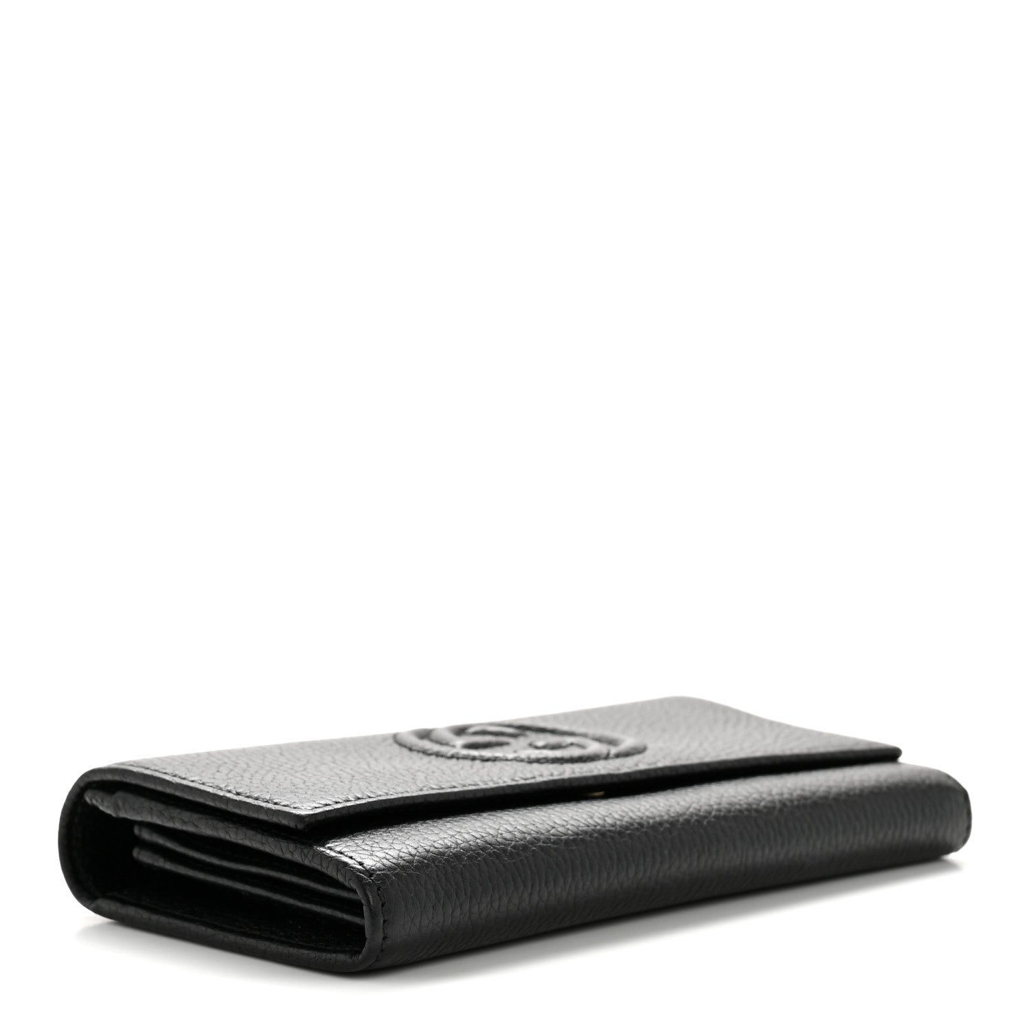 Gucci Pebbled Calfskin Large Soho Continental Wallet Black 4 of 9