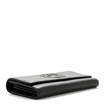 Gucci Pebbled Calfskin Large Soho Continental Wallet Black 4 of 9