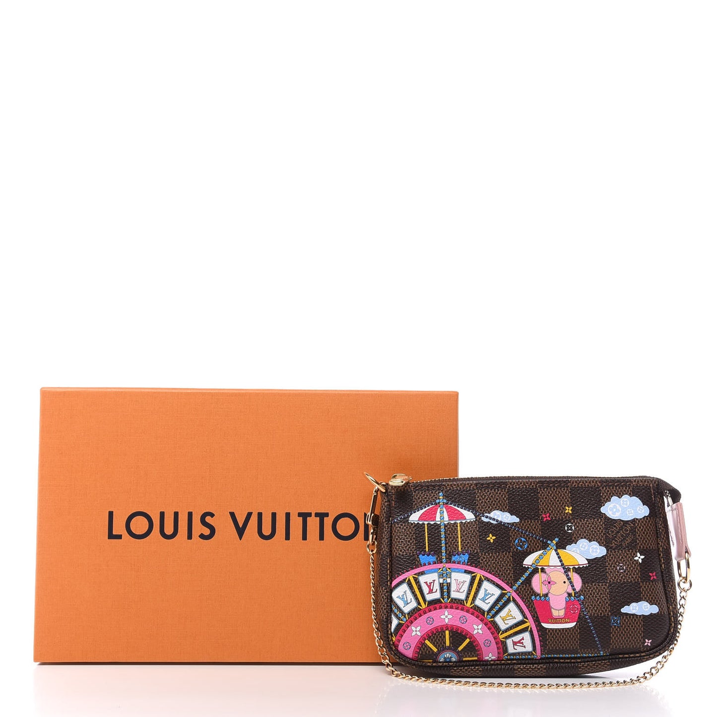 Damier Ebene 2020 Christmas Animation Big Wheel Mini Pochette Accessories Rose Ballerine
