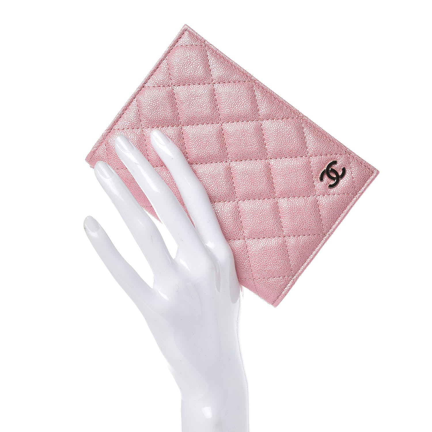 Chanel Iridescent Caviar Quilted Passport Holder Pink 2 of 8