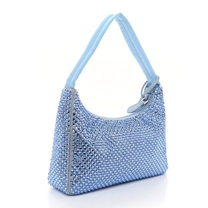 Prada Satin Crystal Mini Re-Edition 2000 Bag Celeste 3 of 10