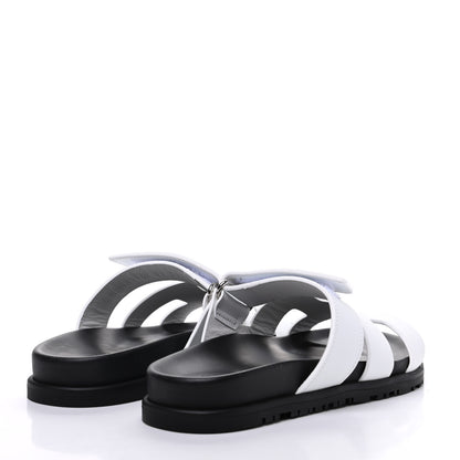 Hermes Calfskin Womens Chypre Sandals 36 White 4 of 9