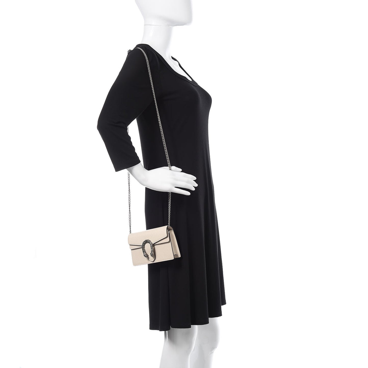 Dollar Calfskin Crystal Super Mini Dionysus Shoulder Bag Mystic White Black Diamond