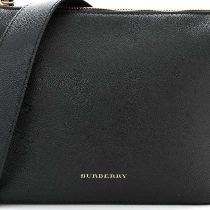 Burberry Soft Grain Calfskin House Check Small Helmsley Crossbody Black 8 of 13