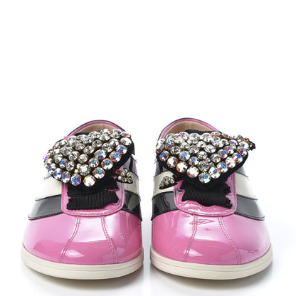 Gucci Patent Calfskin Crystal Womens Web Falacer Sneakers 36 Pink 3 of 11