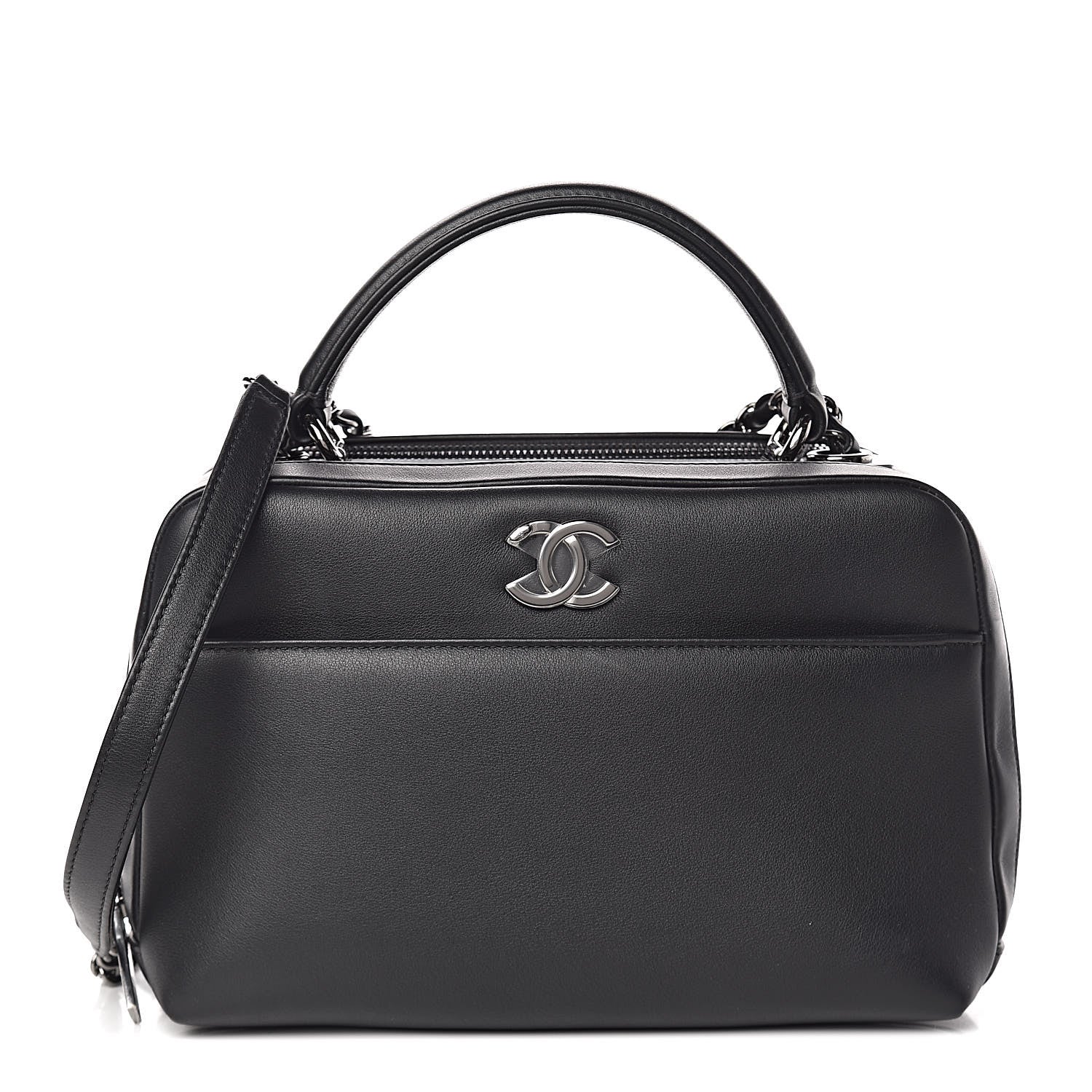 Chanel Calfskin Small Trendy CC Bowling Bag Black 1 of 10