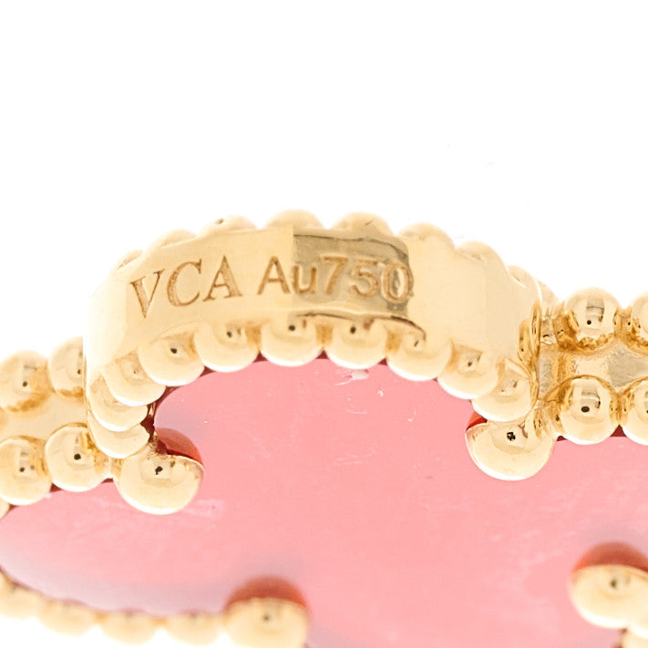 Van Cleef & Arpels 18K Yellow Gold Carnelian 5 Motifs Vintage Alhambra Bracelet 3 of 5