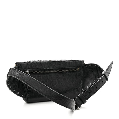 Valentino Garavani Craquele Nappa Rockstud Spike Belt Bag Black 3 of 10