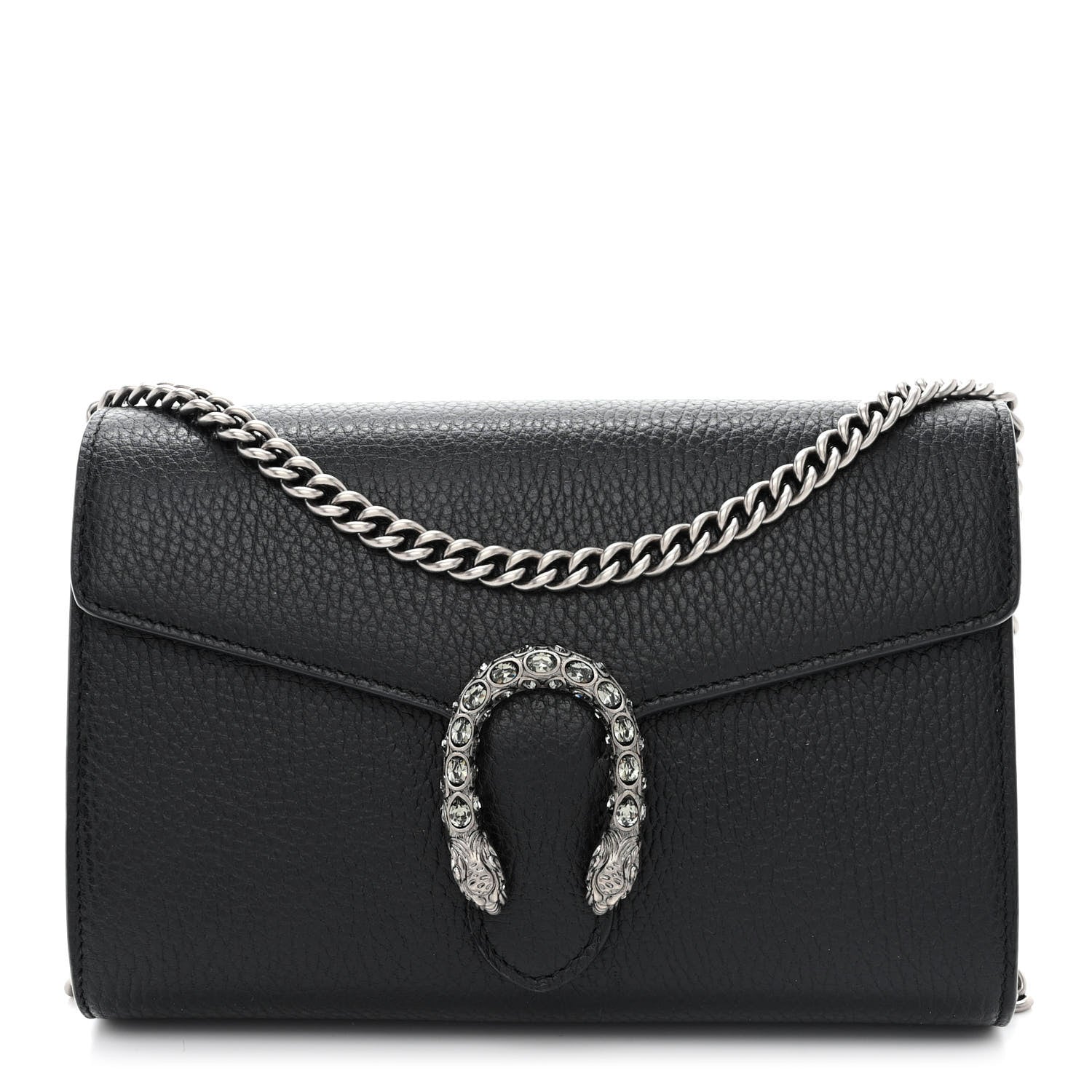 Gucci Calfskin Mini Dionysus Chain Wallet Black 1 of 12